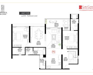 Ganga Imperia 4.5 BHK Penthouse Floor plan- Lower