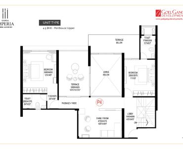 Ganga Imperia 4.5 BHK Penthouse Floor plan- Upper